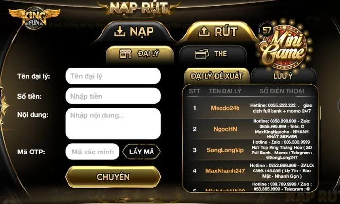 Nạp rút tiền nhanh chóng và không lo bị “giam” quỹ